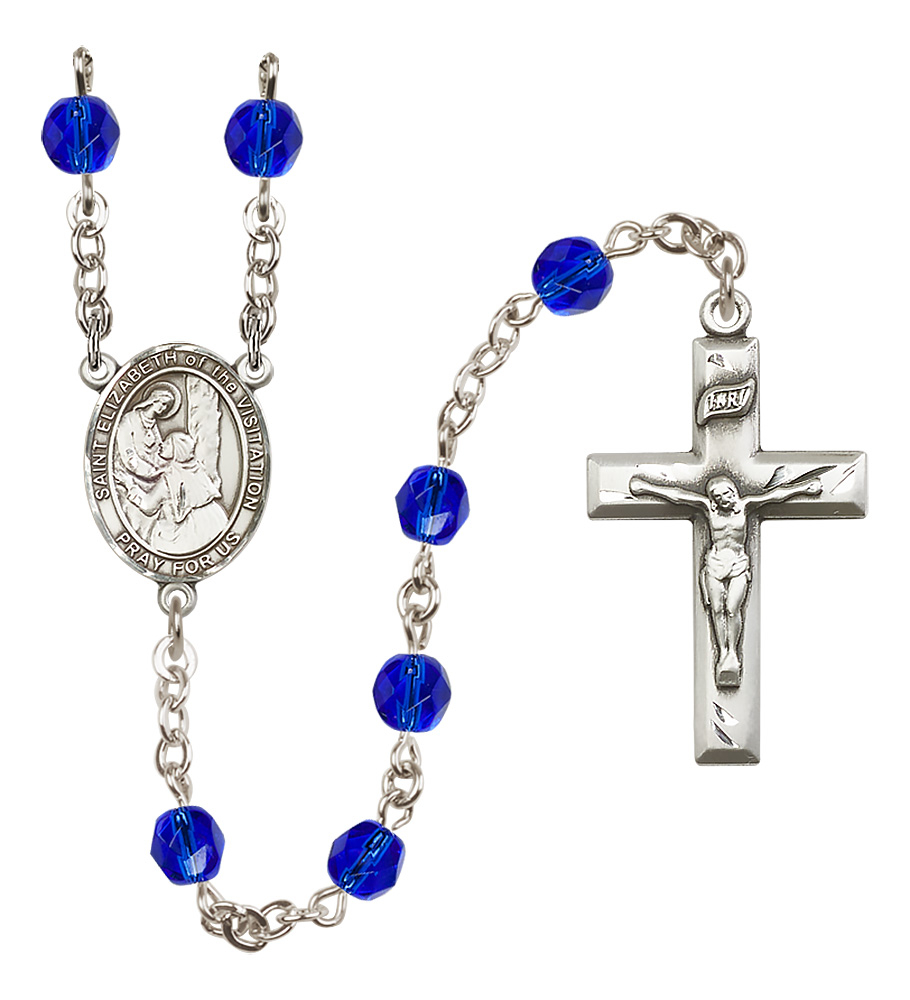 Saint Elizabeth Of The Visitation R6000-8311 6mm Rosary Sapphire